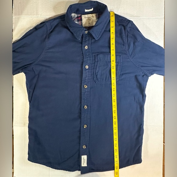 Abercrombie Fitch Shirt XL Muscle Fit Soft Cotton Blue Button Up Long Sleeve - Picture 5 of 9
